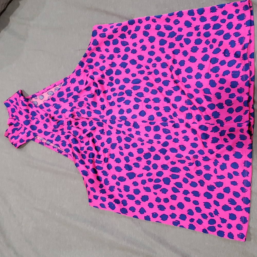 Scoop Pink and Blue Cheetag Print Blouse Size M